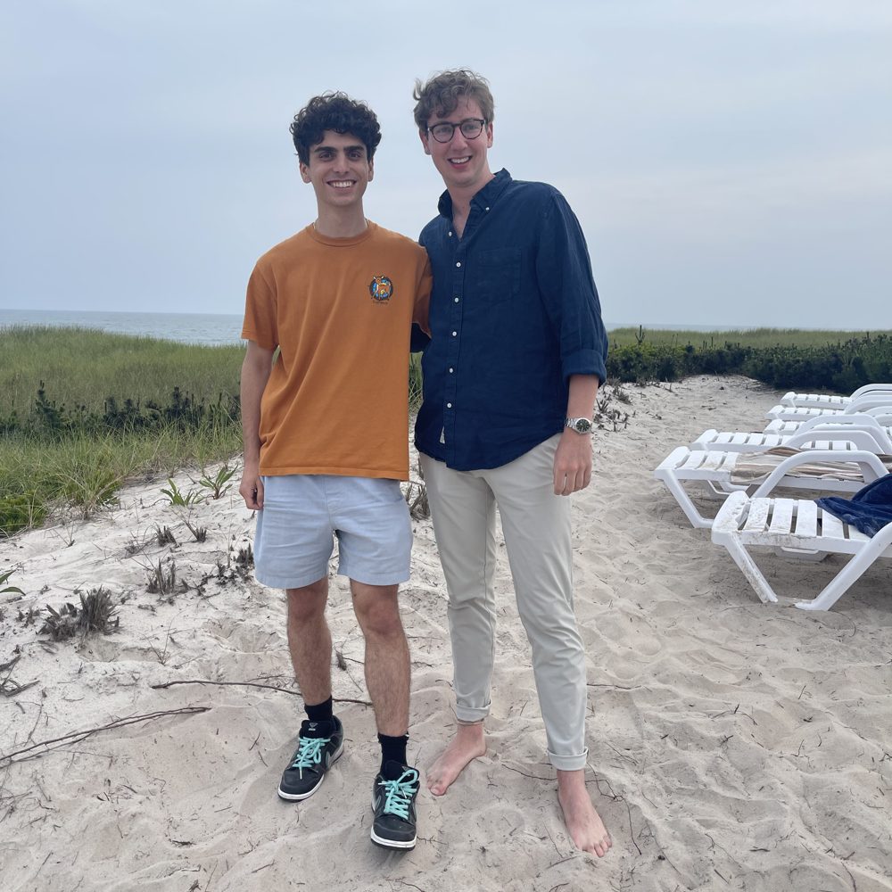 Kaveh and James on the beach